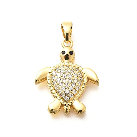 Brass Micro Pave Cubic Zirconia Pendants KK-G519-18G-05-1