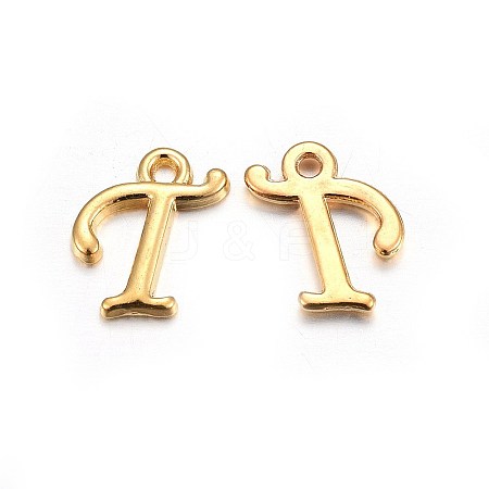 Golden Plated Alloy Letter Pendants PALLOY-J718-01G-T-1