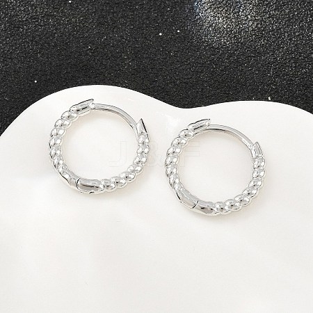 Brass Huggie Hoop Earrings KK-CBA8324-18B-P-1
