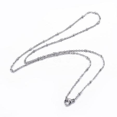 304 Stainless Steel Cable Chain Necklaces NJEW-P147-06P-1