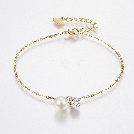 304 Stainless Steel Cable Chain Bracelets LS-BJEW-I243-01G-1