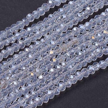 Electroplate Glass Beads Strands X-GLAA-F076-FR14-1