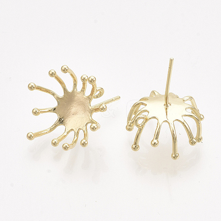 Brass Stud Earring Findings KK-T038-582G-NF-1