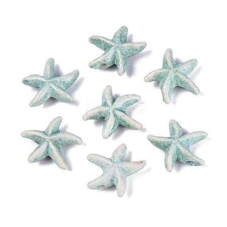 Spray Painted Synthetic Turquoise Beads Strands G-Q606-110F-1