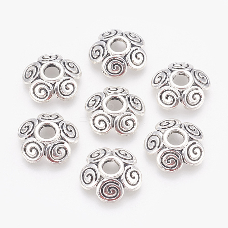 Antique Silver Alloy Bead Caps PALLOY-G131-55AS-AAA-1