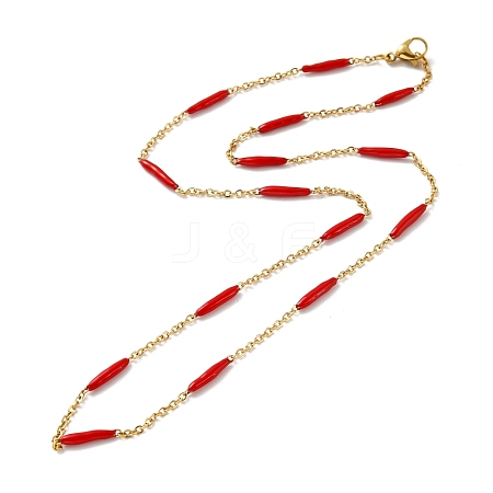 Enamel Bar Link Chain Necklace STAS-B025-02G-03-1