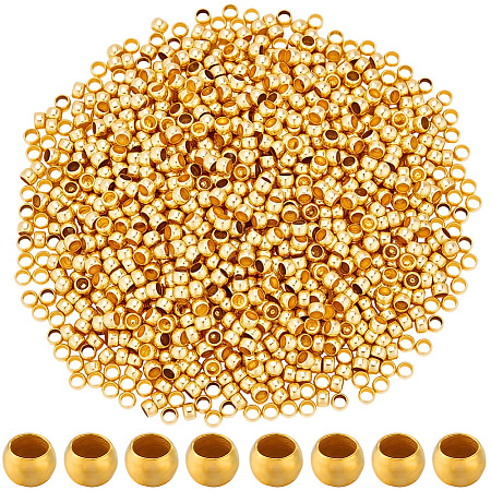 2000Pcs Brass Crimp Beads KK-SP0002-61G-1