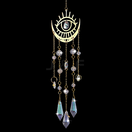 1Pc Metal Moon Hanging Ornaments AJEW-CN0004-04A-1