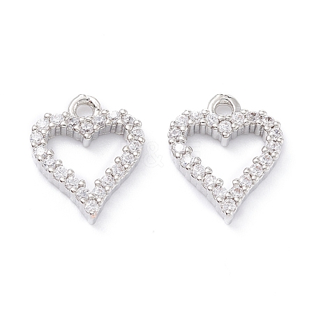 Rack Plating Brass Micro Pave Cubic Zirconia Charms X-ZIRC-C026-08P-1