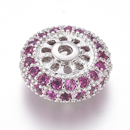 Brass Micro Pave Cubic Zirconia Spacer Beads ZIRC-L085-61P-1