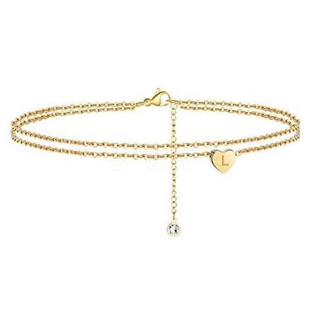 Heart Brass with Crystal Rhinestone Anklets FS-WGC43DA-03-1