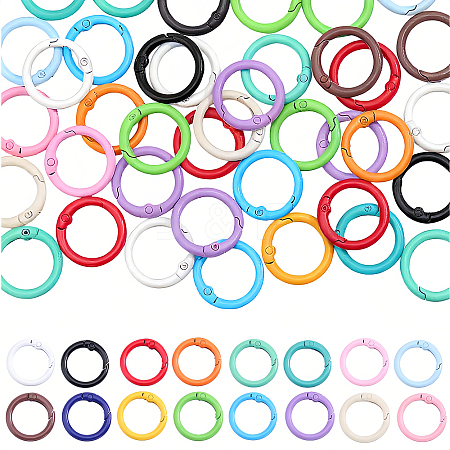 40Pcs Spray Painted Alloy Spring Gate Rings FIND-ME0004-10-1