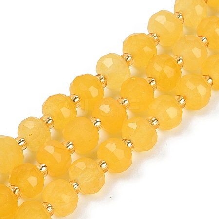 Natural Yellow Agate(Dyed & Heated) Beads Strands G-H057-A14-03-1