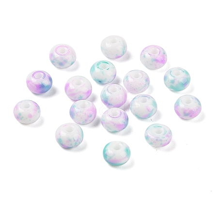 Opaque Spray Painted Glass Beads X1-GLAA-G118-01G-1
