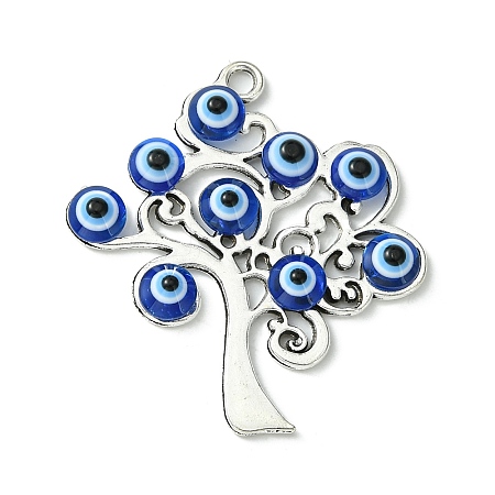 Blue Evil Eye Alloy Pendants PALLOY-JF02358-03-1