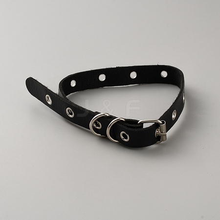 Punk Rock Style Alloy Rivet Imitation Leather Chocker Necklaces NJEW-WH20011-09P-01-1