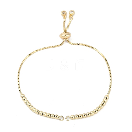 Rack Plating Brass Clear Cubic Zirconia Slider Bracelet Making KK-H509-01G-1