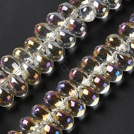 Electroplate Glass Beads Strands EGLA-L031-FR02-1