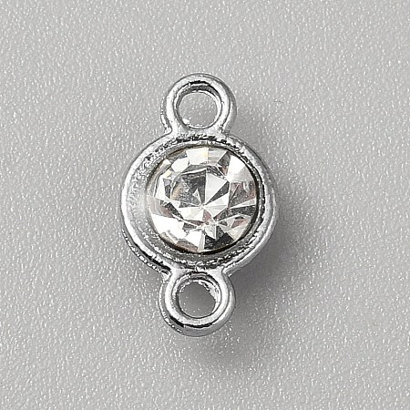 Faceted Glass Flat Round Connector Charms FIND-WH20042-56N-1