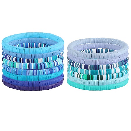 15Pcs Polymer Clay Bracelets BJEW-SW001594-1