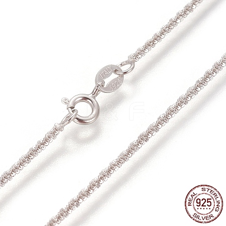 Rhodium Plated 925 Sterling Silver Chain Necklaces STER-L059-12A-1