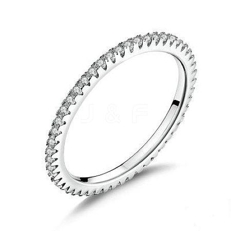Anti-Tarnish Rhodium Plated 925 Sterling Silver Finger Rings RJEW-FF0008-008P-17mm-1
