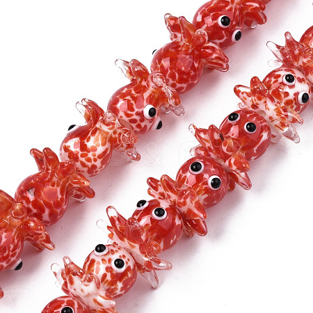 Handmade Bumpy Lampwork Beads Strands LAMP-N021-37C-1