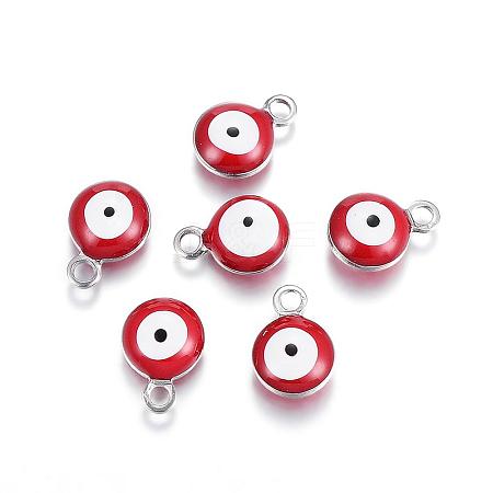 304 Stainless Steel Enamel Charms STAS-G122-24J-1