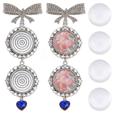 2Pcs Alloy Pendant Cabochon Settings JEWB-DC00004-1