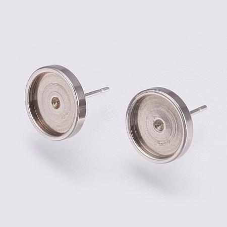 Non-Tarnish 201 Stainless Steel Stud Earring Settings STAS-I088-F-01P-1