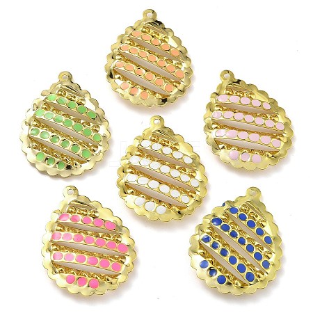 Rack Plating Brass Enamel Pendants KK-G515-04G-1