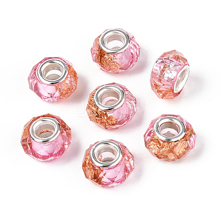 Transparent Resin Rondelle European Beads RESI-N044-01E-1