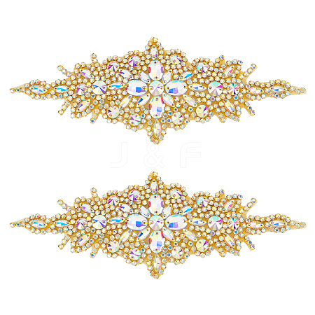 Rhombus Iron on Rhinestone Appliques DIY-WH0304-975B-1