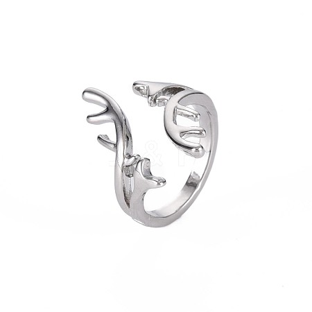 Branch Cuff Finger Rings for Girl Women RJEW-S038-197-1