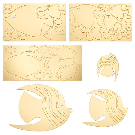 3 Sets 3 Style Fish Acrylic Mirror Wall Stickers DIY-CF0001-02A-1