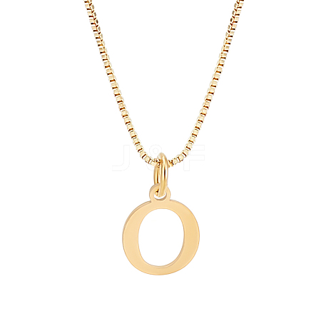 1pc 304 Stainless Steel Letter Pendant Necklaces NJEW-LP0001-38O-G-1