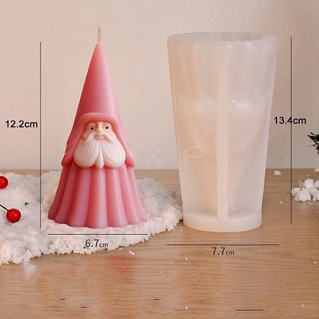 3D Christmas Santa Claus DIY Silicone Statue Candle Molds PW-WG72797-02-1