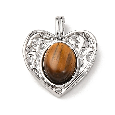 Natural Tiger Eye Pendants KK-A279-14P-1