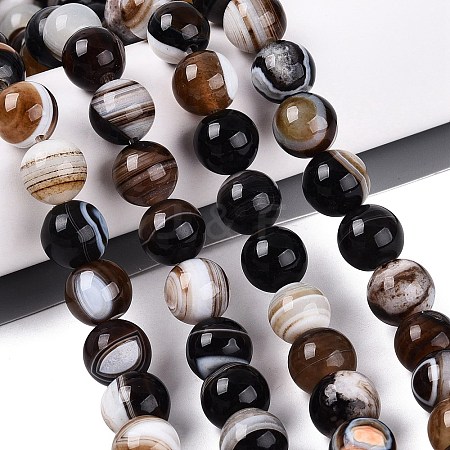 Natural Striped Agate/Banded Agate Beads G-Q606-42B-C01-1