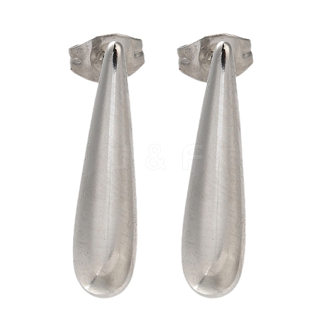 304 Stainless Steel Teardrop Stud Earrings for Women EJEW-M028-04S-1