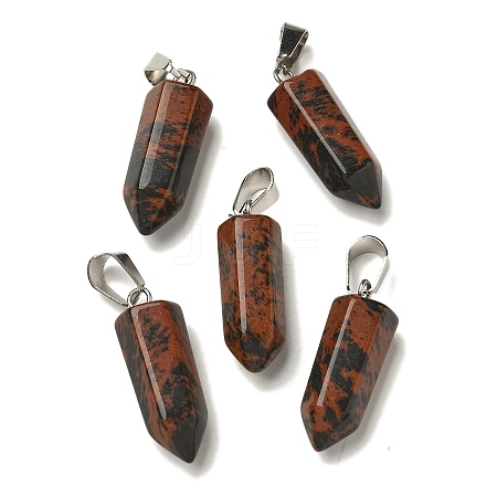 Natural Mahogany Obsidian Pendants G-Z067-07P-17-1