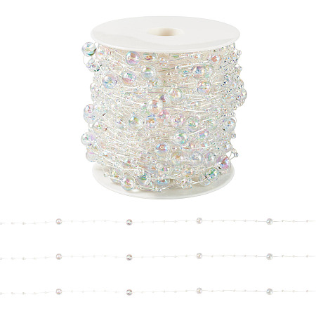 Acrylic Round Beaded Link Chains DIY-MB0007-001A-1