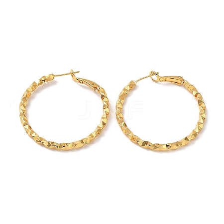 Brass Round Ring Hoop Earrings EJEW-A025-01C-1