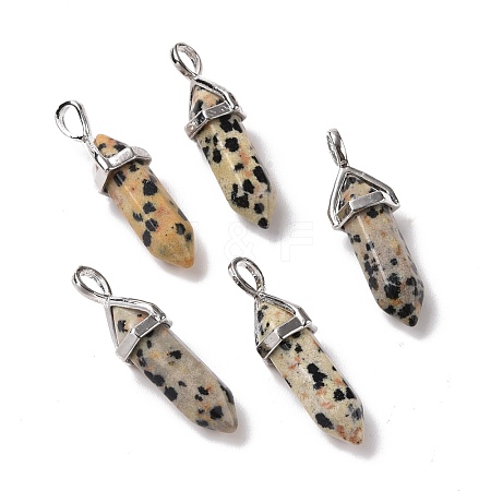 Natural Dalmatian Jasper Pointed Pendants G-K329-49P-1