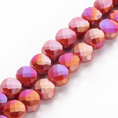 Opaque Electroplate Glass Beads Strands EGLA-N007-002-B02-1