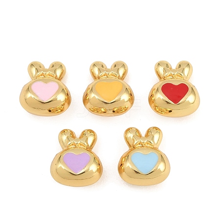 Brass Enamel Beads KK-CBA3297-07G-1