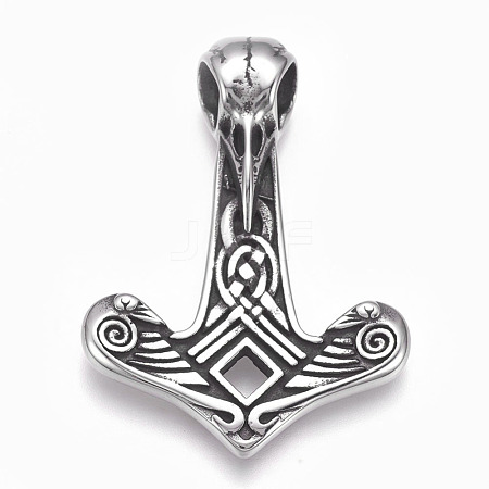 304 Stainless Steel Pendants STAS-O101-35AS-1