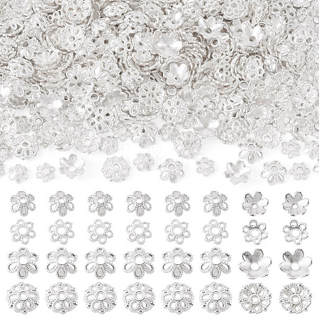 400Pcs 4 Styles Alloy Bead Caps FIND-TA0009-94S-1