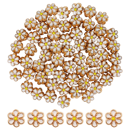 60Pcs Light Gold Tone Alloy Enamel Beads ENAM-PH0003-26B-1
