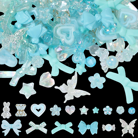 160Pcs 16 Styles Mixed Styles Acrylic Beads OACR-PA0001-77D-1